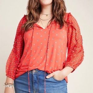 Athropologie MAEVE Jacquin Peasant Top